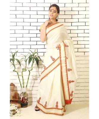 kerala tissue saree with hand zardozi work jhumkis and brocade blouse 1