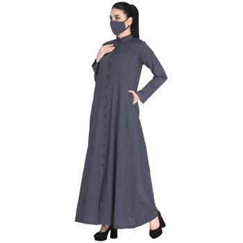Mushkiya-Front Open Abaya Made in Poly Cotton Fabric 2