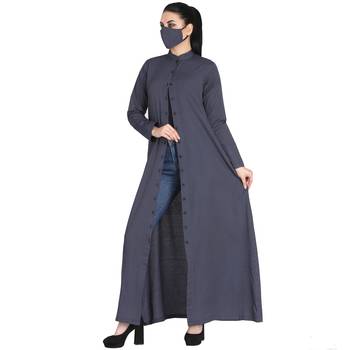 Mushkiya-Front Open Abaya Made in Poly Cotton Fabric 5