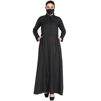 Mushkiya-Front Open Abaya Made in Poly Cotton Fabric 1