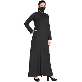 Mushkiya-Front Open Abaya Made in Poly Cotton Fabric 2