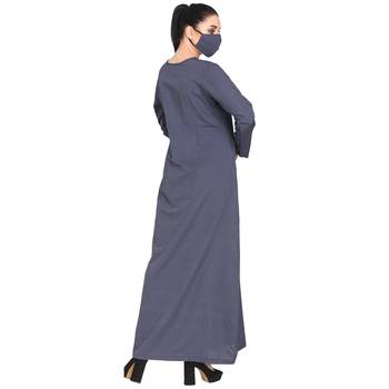 Mushkiya-Poly Cotton Abaya With Fabric Buttons. 2