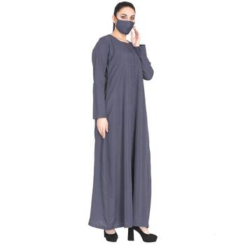 Mushkiya-Poly Cotton Abaya With Fabric Buttons. 4