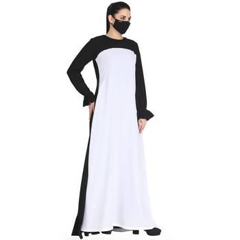 Mushkiya-Dual Color Dress With Extra Flowing Panel On Back. 3