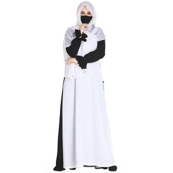 Mushkiya-Dual Color Dress With Extra Flowing Panel On Back. 6