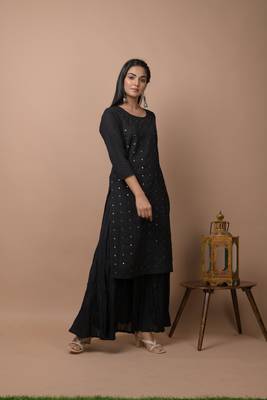 Black plain cotton cotton-kurtis 3