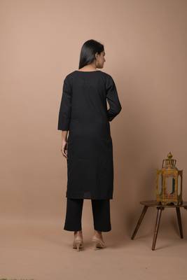 Black plain cotton cotton-kurtis 2