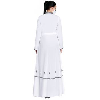Mushkiya-Embroidered-Modest Dress In White Color With Black Embroidery. 6