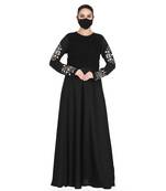 Mushkiya-Designer Dress In Abaya Fit With Embroidery.