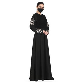 Mushkiya-Designer Dress In Abaya Fit With Embroidery. 2