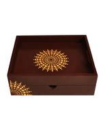 Lalhaveli Gift Decorations Center Table Tea Serving Tray Kitchen Use or Home Decor Brown Wooden Tray with Drawer