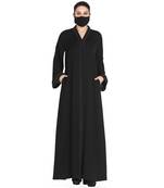 Mushkiya-Front Open Abaya Made In Korean Nida With Lacework.