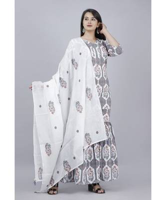 Women Kurta and Sharara Set with dupatta 3