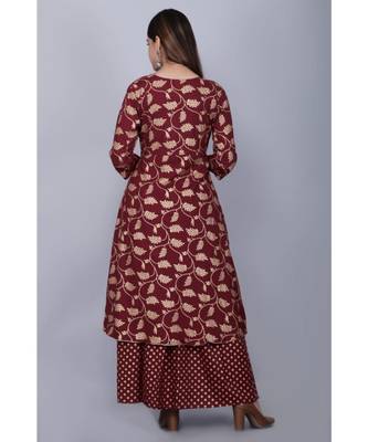 Printed  kurta with skirt and duptta 2