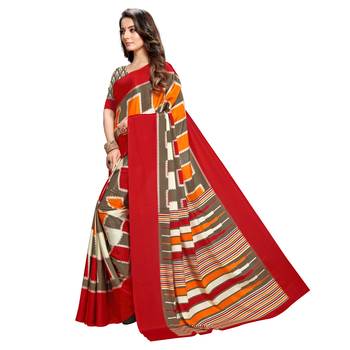 Traditional paisley printed crepe material saree with ethnic prints 2