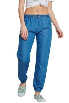 Blue plain denim trousers