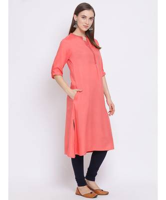 Span Coral Solid A-line Kurta 1