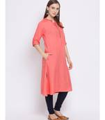 Span Coral Solid A-line Kurta