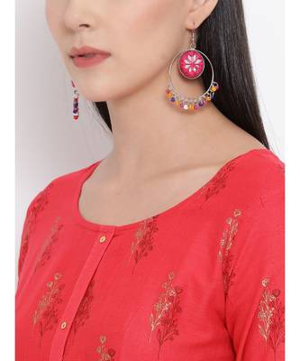 Span Peach Printed A-line Kurta 6