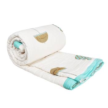 100% Cotton Jaipuri Blanket Double Size Multi color Razai Quilts  1