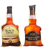 Pack Of 2 Microfiber Filled Cushions (Black Dog & Blenders Pride) 12X8 inches