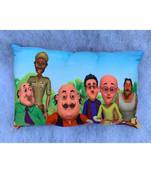 JMK Microfiber Filled Pillow ( Motu Patlu & Team)