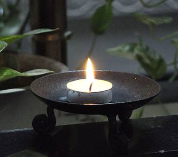 Home Decorative Table Top Living Room Bedroom Decor Tea Light Candle Holder Wrought Iran 2X4.5 Inch (Candle Included) 6