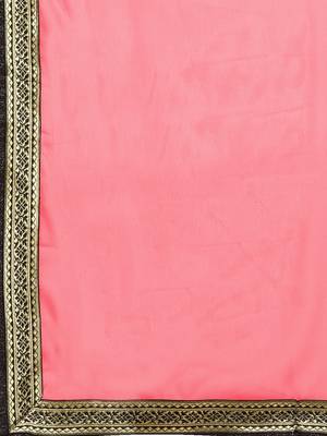 Pink embroidered georgette saree with blouse 3