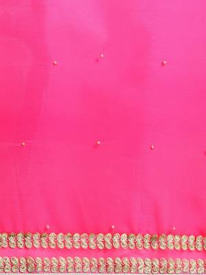 Pink embroidered georgette saree with blouse 3
