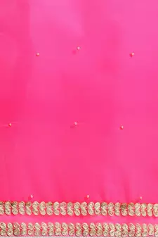 Pink embroidered georgette saree with blouse