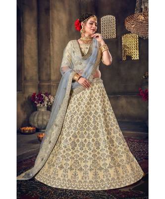Embroidered Silk Lehenga Choli With Net Dupatta With Unstiched Blouse 1