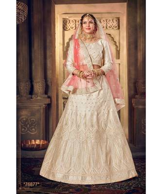 Embroidered Silk Gotta Patti Lehenga Choli With Net Dupatta With Unstiched Blouse 1