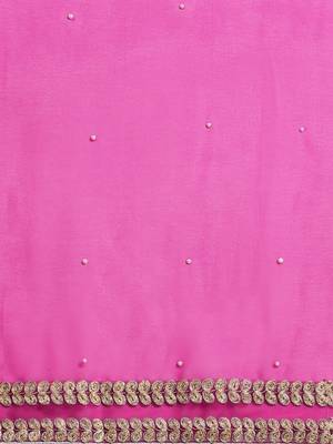 Magenta embroidered georgette saree with blouse 3