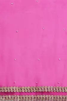 Magenta embroidered georgette saree with blouse