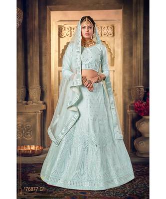 Embroidered Silk Gotta Patti Lehenga Choli With Net Dupatta With Unstiched Blouse 1