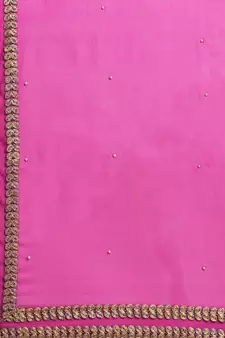 Magenta embroidered georgette saree with blouse