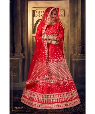Embroidered Silk Gotta Patti Lehenga Choli With Net Dupatta With Unstiched Blouse 1