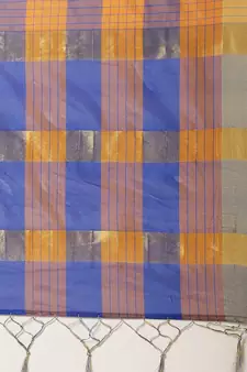 Blue woven art silk saree with blouse