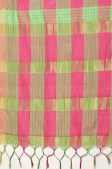 Green woven art silk saree with blouse