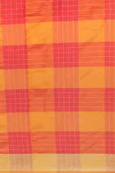 Orange woven art silk saree with blouse