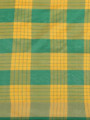 Yellow woven art silk saree with blouse 3