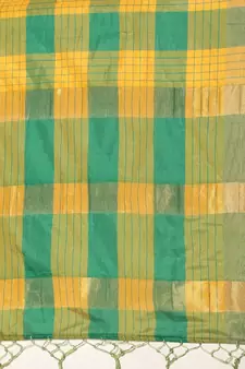 Yellow woven art silk saree with blouse