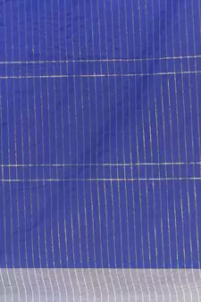 Blue woven blended cotton saree with blouse