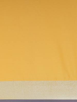 Yellow woven blended cotton saree with blouse 3