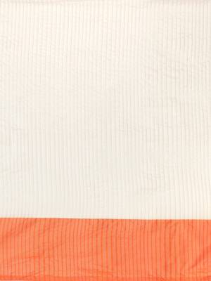 Orange woven blended cotton saree with blouse 3