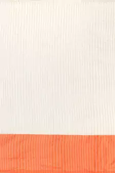 Orange woven blended cotton saree with blouse