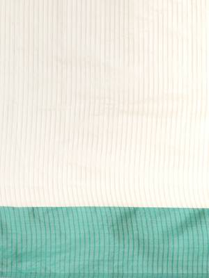Blue woven blended cotton saree with blouse 3