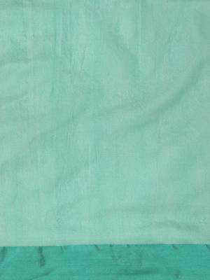 Blue woven blended cotton saree with blouse 5