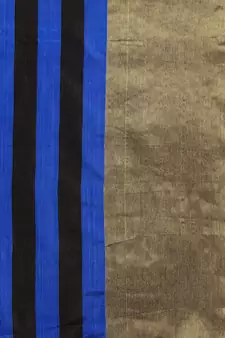 Blue woven blended cotton saree with blouse