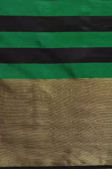 Green woven blended cotton saree with blouse